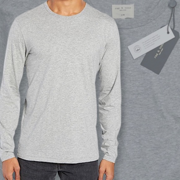 Rag & Bone Classic Long Sleeve Tee Heather Grey - Picture 13 of 16